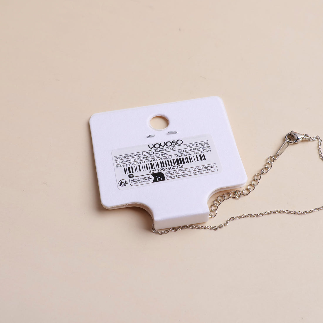 CADENA PLATEADA - MARIPOSA