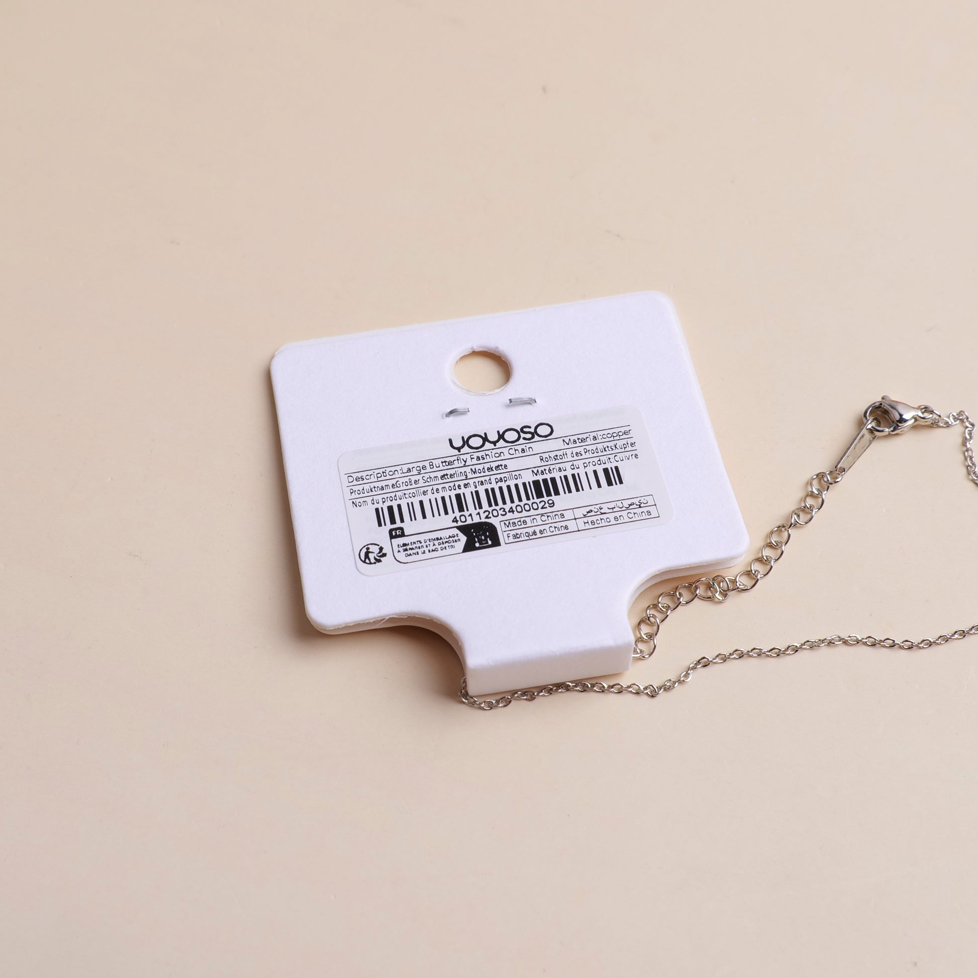 CADENA PLATEADA - MARIPOSA