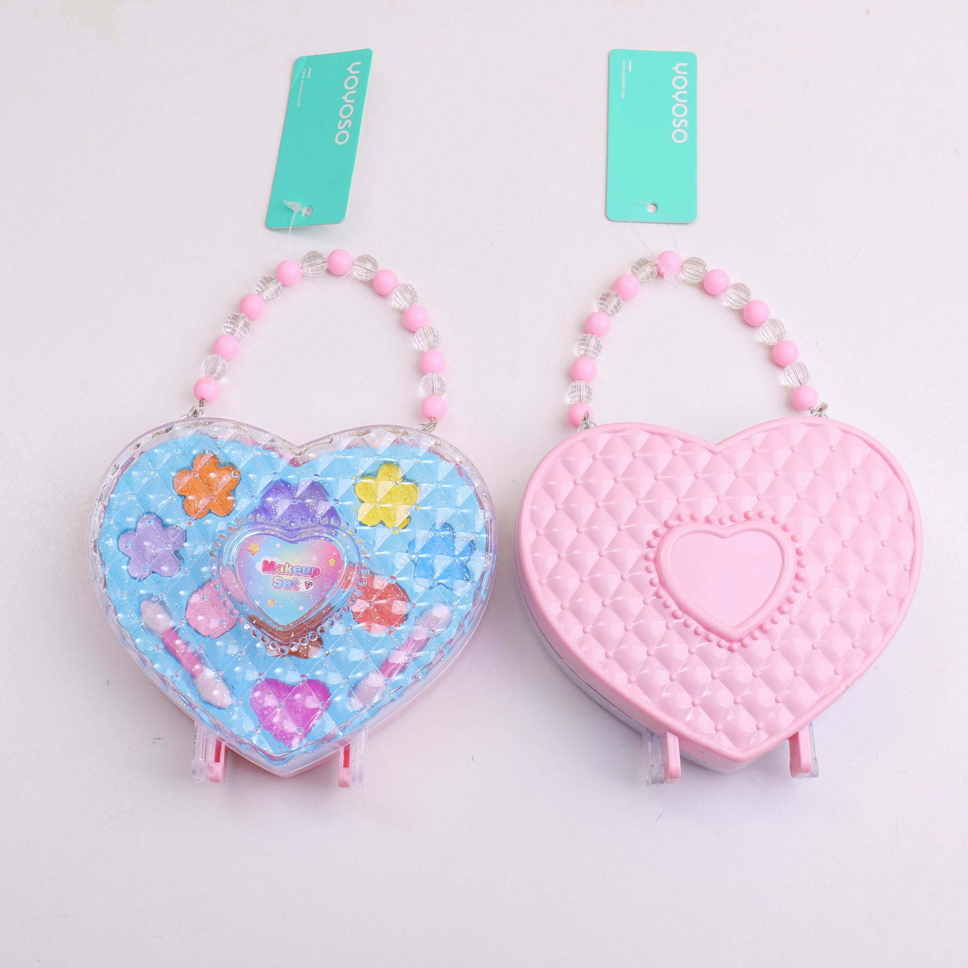 CARTERA EN FORMA DE CORAZON CON MAQUILLAJES PARA NIÑAS