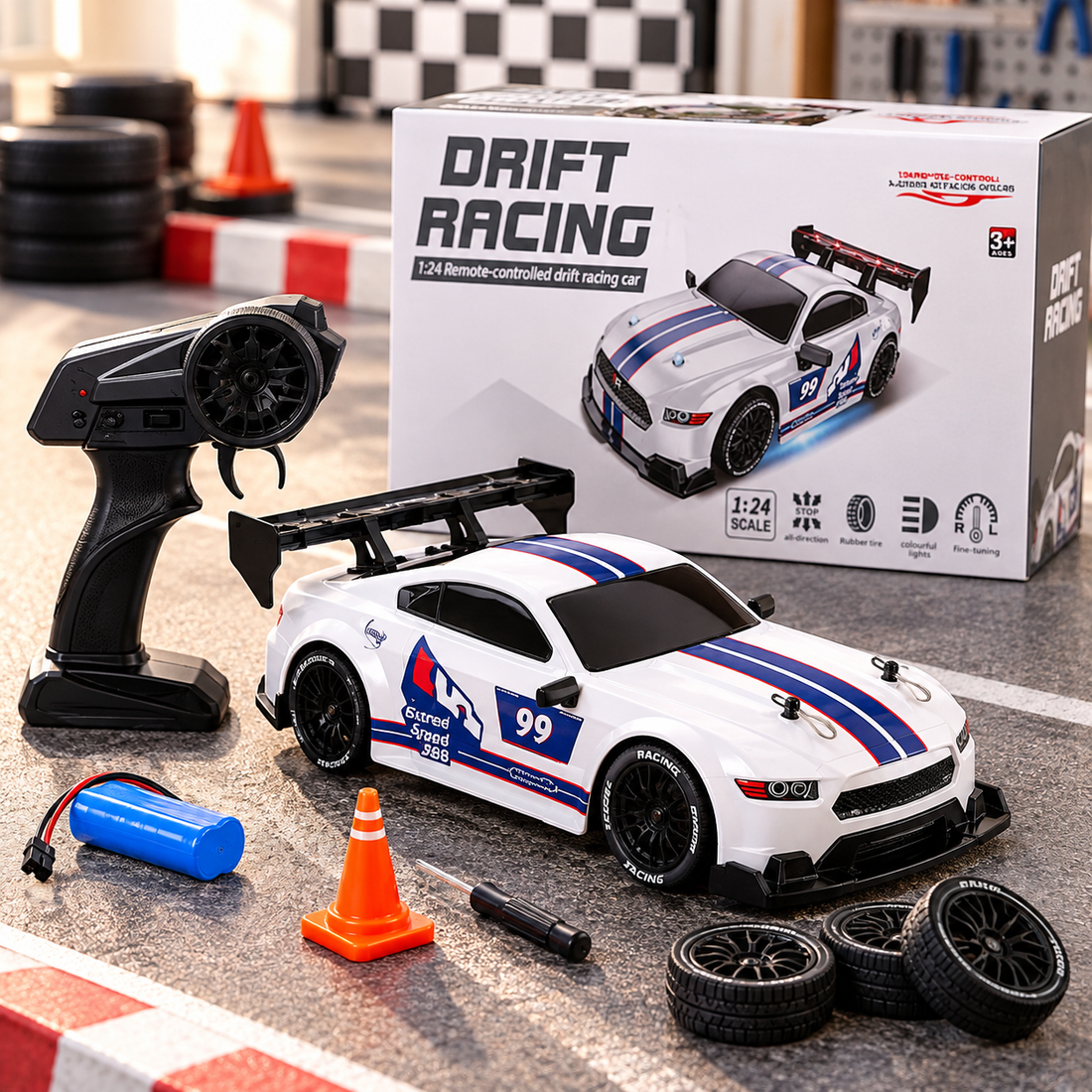 Carro de Drift a Control Remoto 1:24 con Accesorios Yoyoso