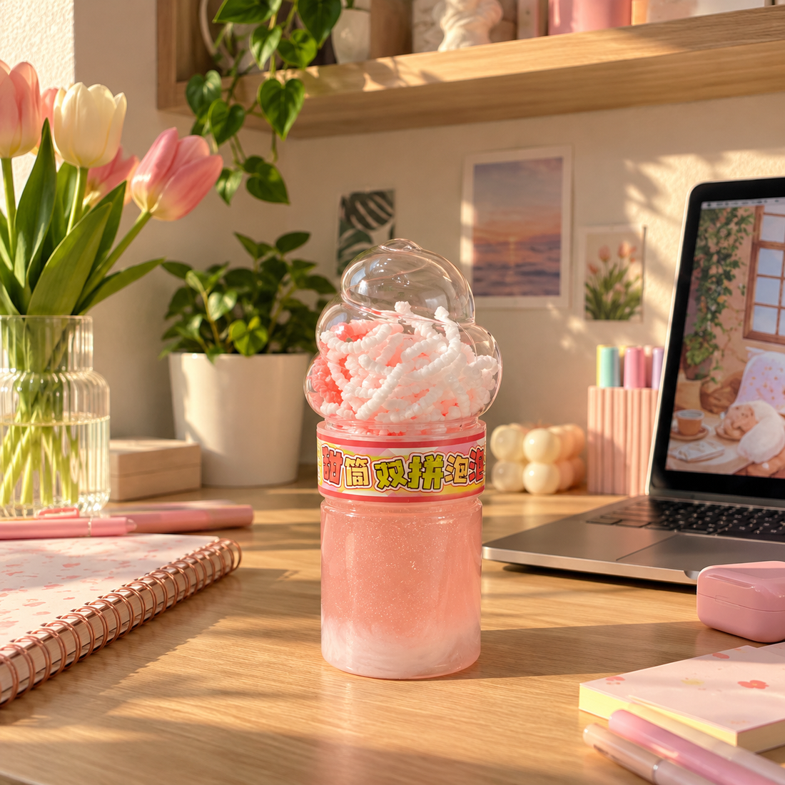 Slime Sensorial Rosado Textura Suave – Yoyoso