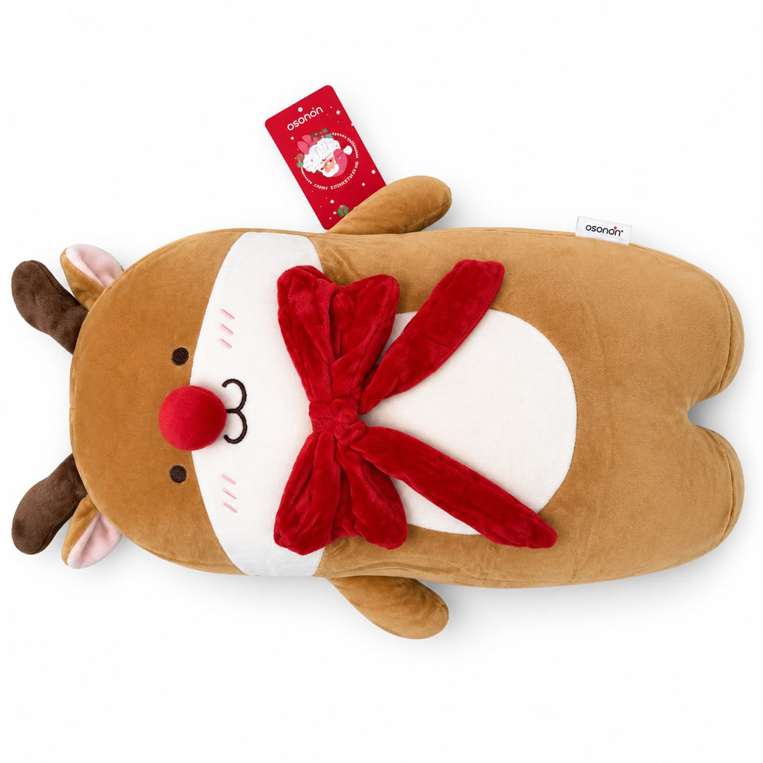 Peluche Reno Navideño con Moño Rojo 45 cm Yoyoso