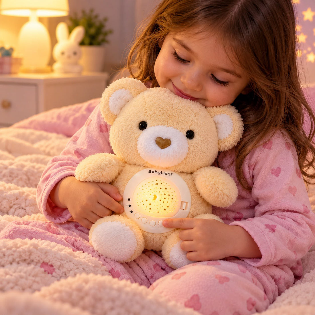Oso de Peluche Musical para Bebé con Luz, Ruido Blanco y Temporizador Yoyoso