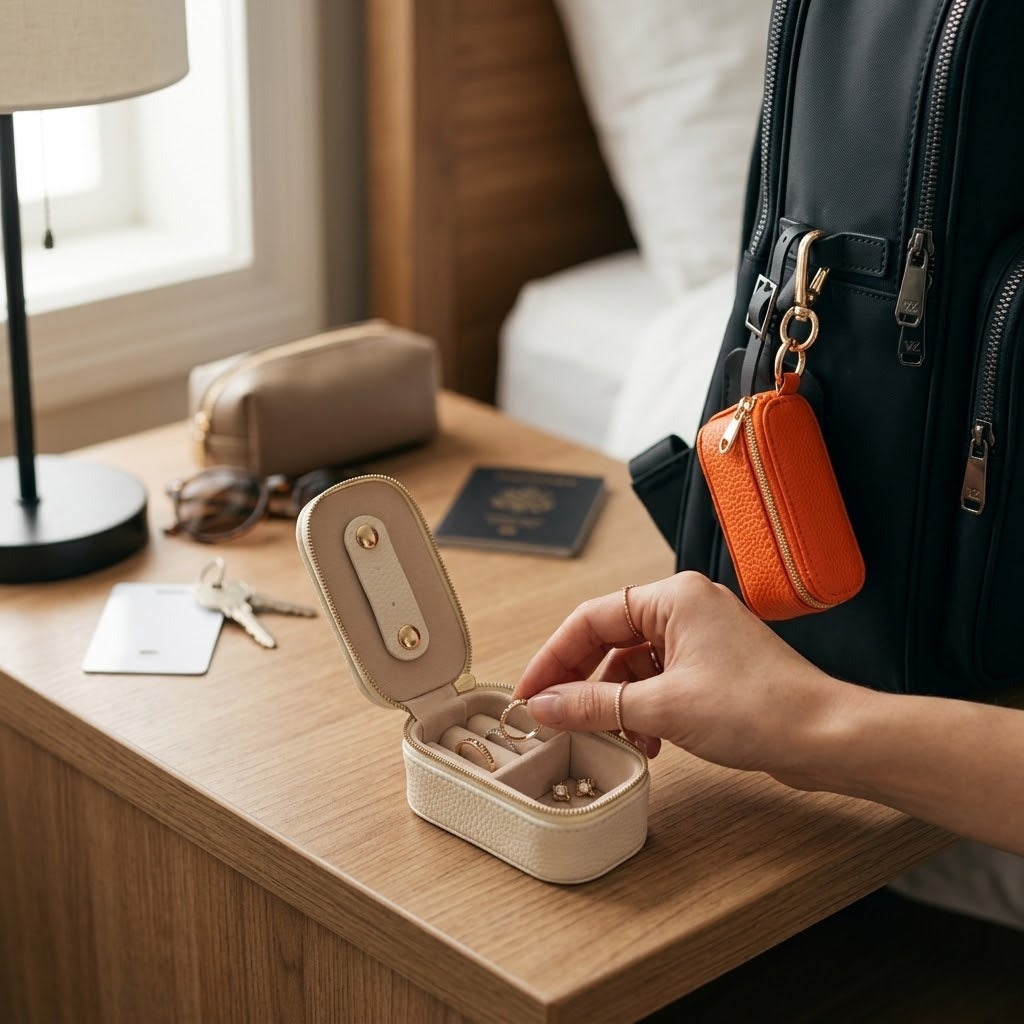 Joyero Mini Rectangular Tipo LLavero En cuero Yoyoso
