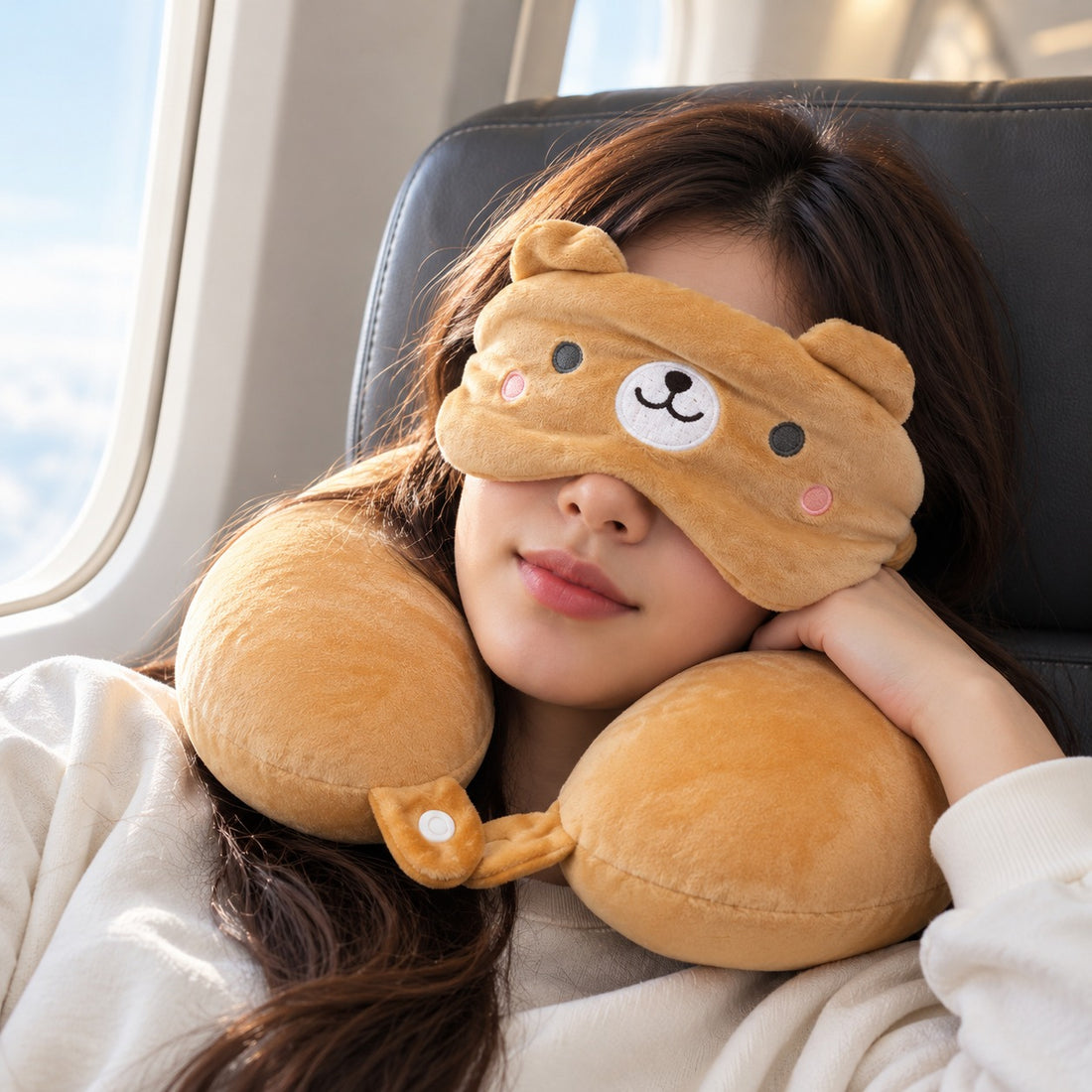 Almohada de viaje en U con antifaz y diseños infantiles – Yoyoso