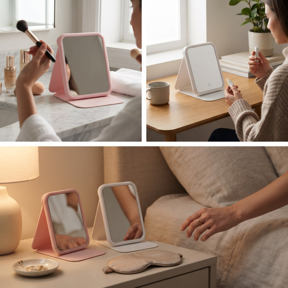 Espejo LED plegable grande para maquillaje  Yoyoso