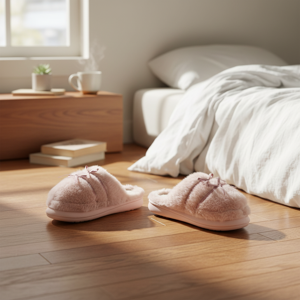 Pantuflas de Mujer Rosadas con Lazo Suaves y Cómodas Talla 38-39 Yoyoso