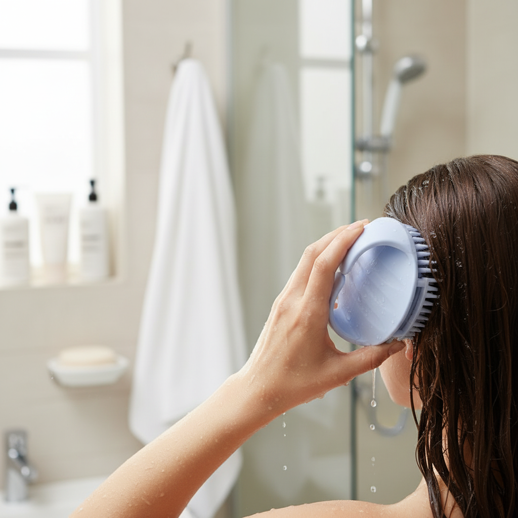 Cepillo Masajeador Capilar de Silicona Exfoliante Ergonómico Yoyoso
