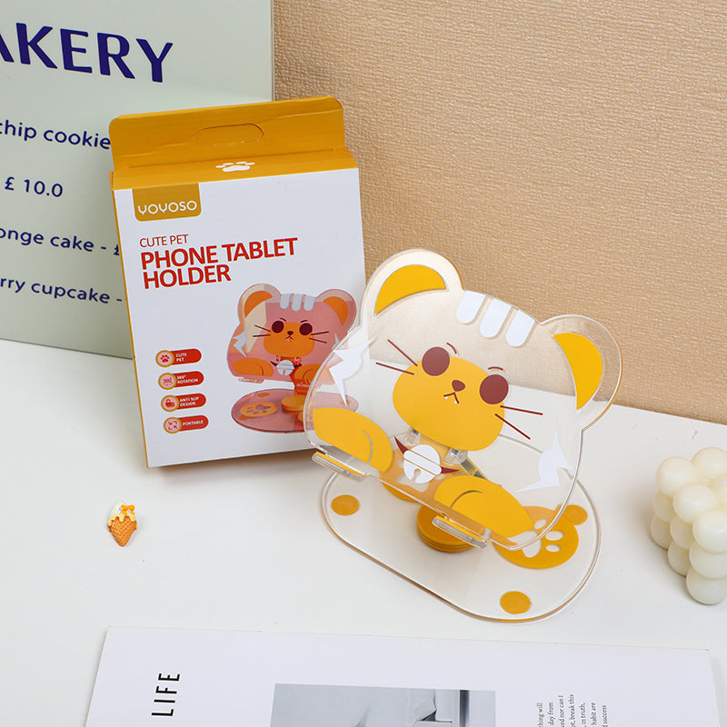 Soporte de Escritorio "Cute Pet" para Celular y Tablet Base Giratoria 360° Yoyoso