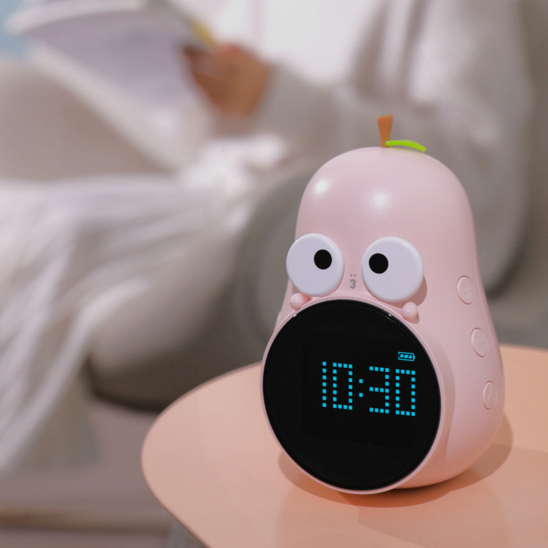 Reloj Alarma Digital Inteligente Luz Nocturna LED Batería Recargable Diseño Pera Yoyoso