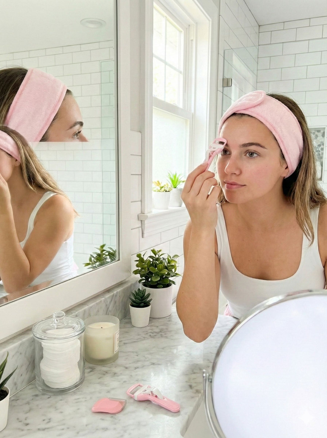 Kit de Belleza 3 en 1 Diadema Rizador Compacto y Perfilador de Cejas Yoyoso