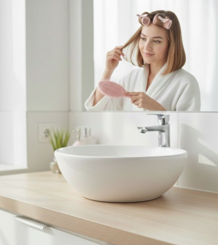 Set de Estilizado Profesional 3 en 1 Cepillo Flexible Desenredante Tubos Bigudíes para Volumen Yoyoso