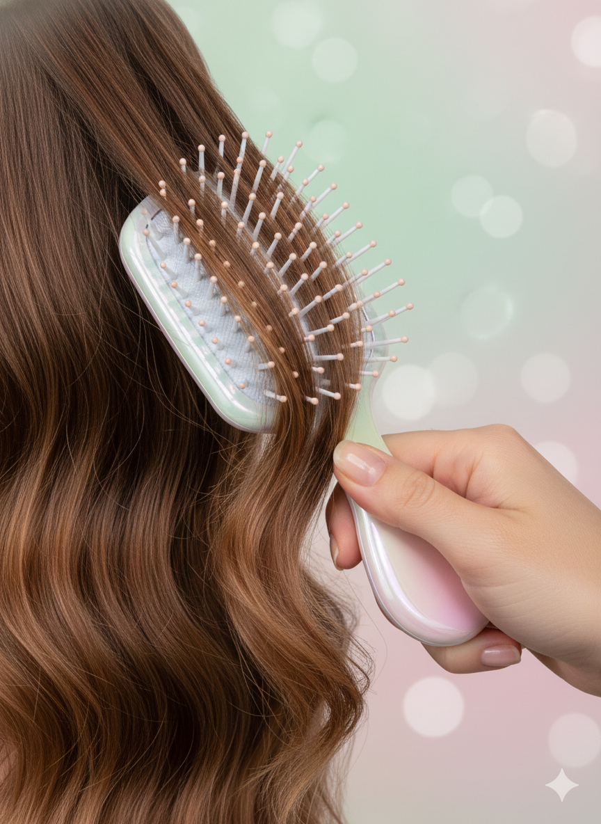 Cepillo desenredante con acabado perla y diseño ergonómico Yoyoso