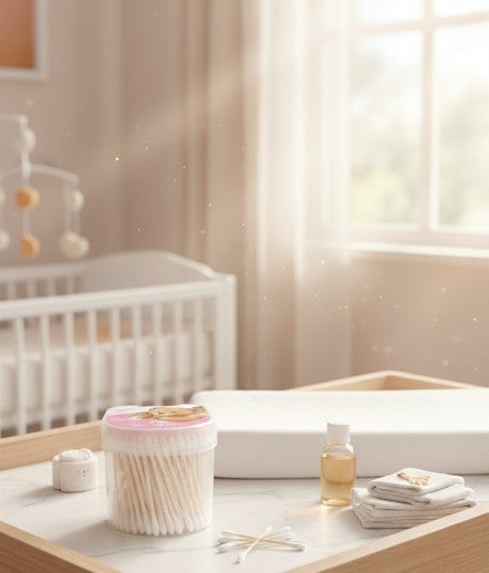 Hisopos de Algodón Teddy Island para Bebé 300 pzs con Punta de Seguridad Yoyoso