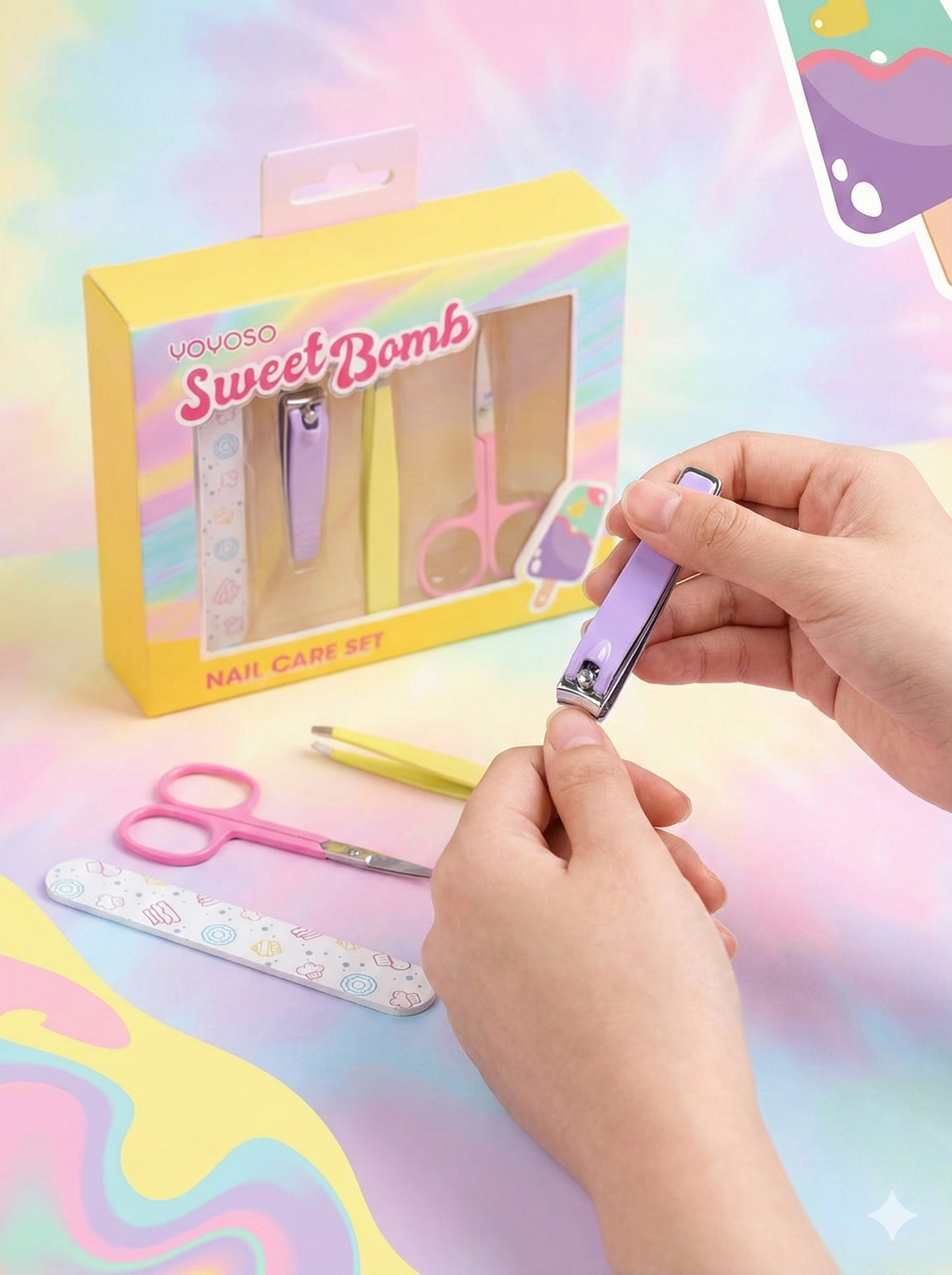 Set de Uñas Cortaúñas Tijeras Lima y Pinzas Yoyoso