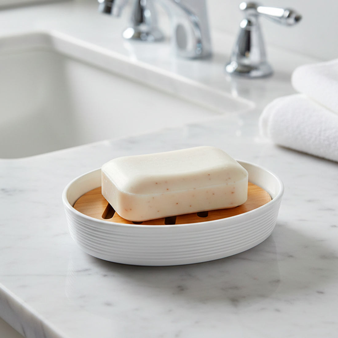 Jabonera Minimalista Blanca Yoyoso