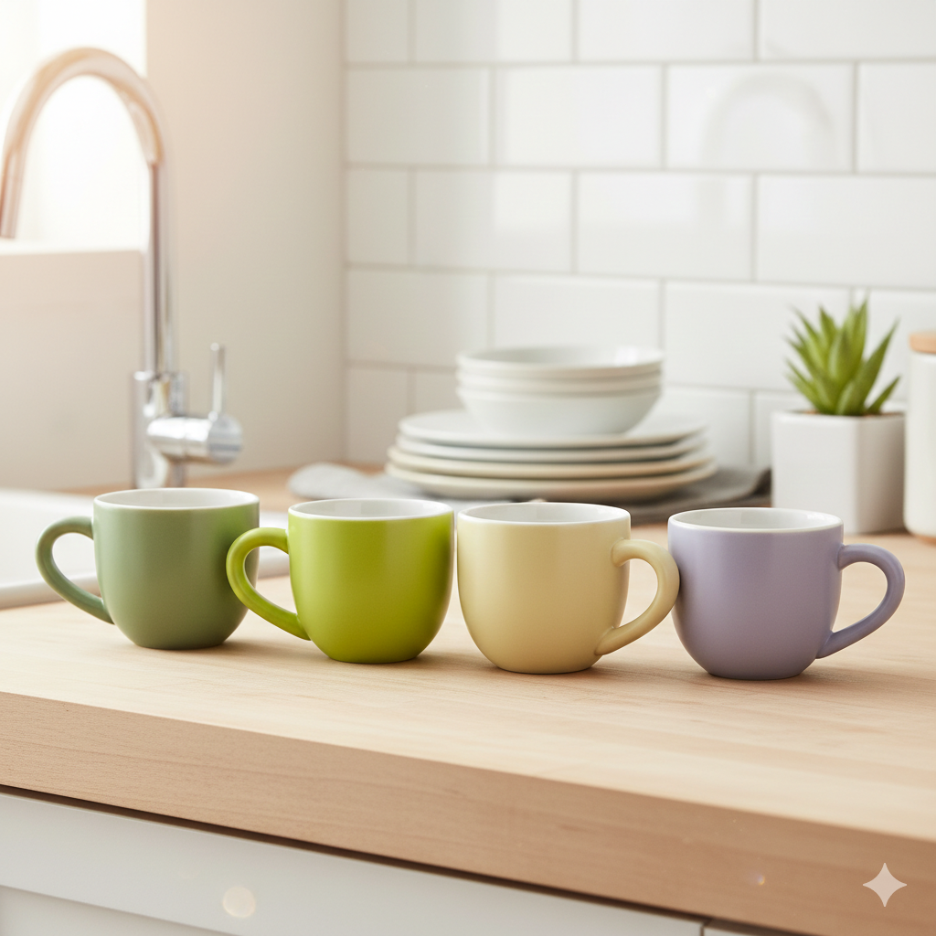 Set de 6 Tazas de Café Minimalistas 80ml Yoyoso