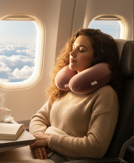 Almohada de Viaje Ergonómica en Terciopelo Soft-Touch con Memoria Yoyoso