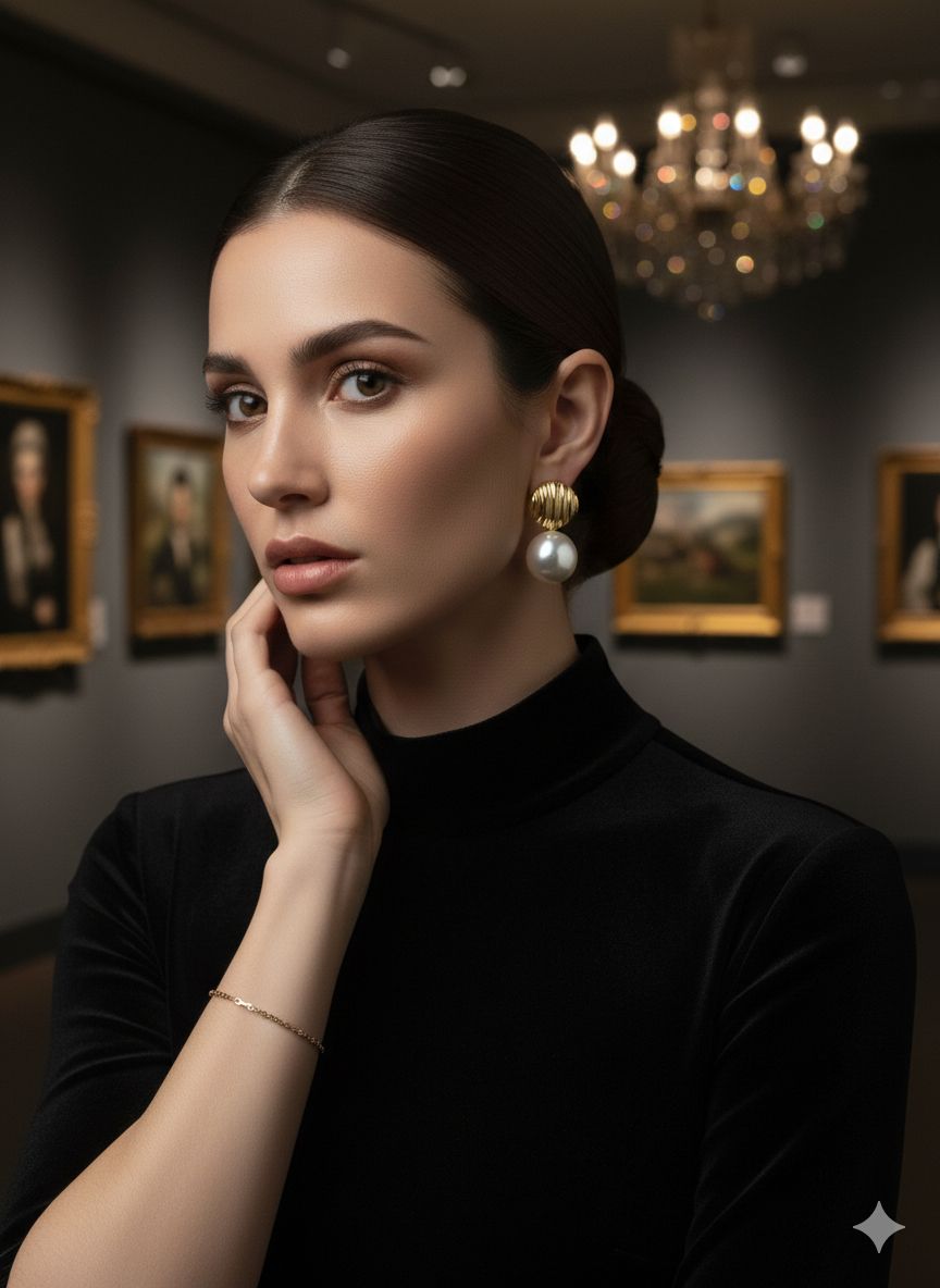 Aretes Rivage de Perla Orgánica Con Color Oro Yoyoso